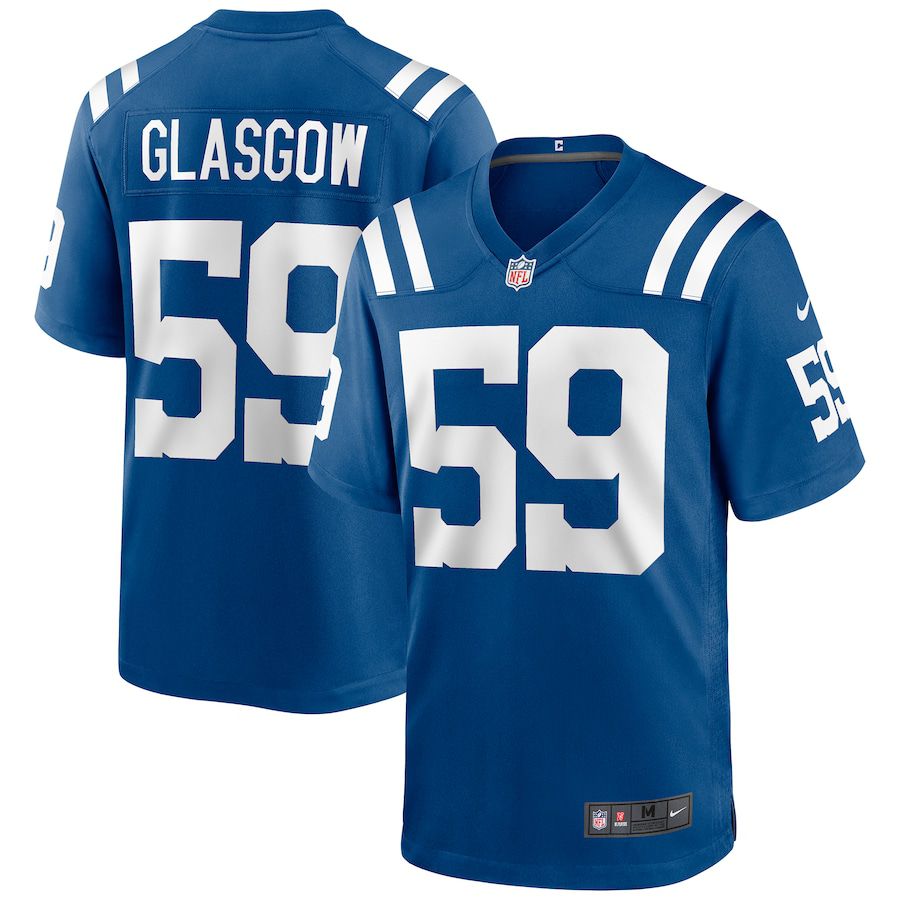 Men Indianapolis Colts 59 Jordan Glasgow Nike Royal Game NFL Jersey